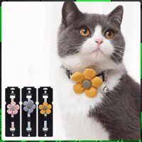 Vòng cổ chuông cho mèo, vòng  thắt lơ hoa cúc dệt vải dù full màu