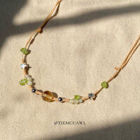 Vòng cổ Citrine x Peridot x Flourite tự nhiên