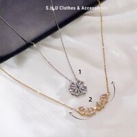 Vòng cổ cỏ 4 lá phong cách Hàn Quốc mới - 2 IN 1