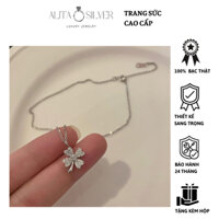 Vòng Cổ Cỏ 4 Lá Phong Cách Hàn Quốc Alita Silver