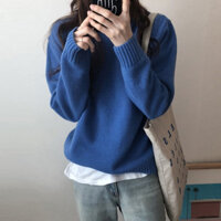 Vòng cổ của phụ nữ áo len eo lưới rắn màu áo len