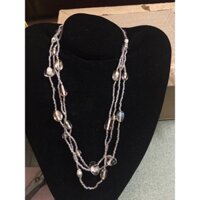 Vòng cổ cườm phối thủy tinh 3 vòng si tuyển Nhật