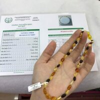 Vòng cổ đá hổ phách cho bé