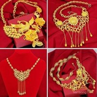 Vòng cổ đám cưới cô dâu mới Bộ Vòng cổ vàng cát Trang phục Xiuhe Rồng Phượng Hoàng đám cưới nữ Vòng cổ