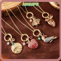 Vòng Cổ Dâu MISSIPS, Vòng Cổ Mặt Dây Chuyền Bướm Thanh Lịch Bằng Kim Loại, Vòng Cổ Pha Lê Chống Thấm Nước Màu Vàng Thời Trang