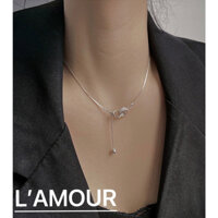 Vòng Cổ, Dây Chuyền Bạc Mặt Nhẫn Đôi Thiết Kế Basic Thời Trang Phong Cách Douyin - Aurora Necklace