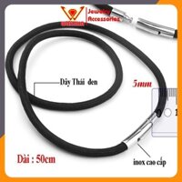 Vòng Cổ - Dây chuyền bằng dây dù nam màu đen wakaha vn kích cỡ 5mm với thiết kế đơn giản PTDCNA24