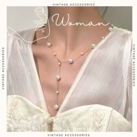 Vòng cổ, dây chuyền chuỗi hạt ngọc dài phù hợp với áo cổ sâu tại Women Accessories W31