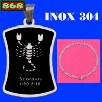 Vòng cổ dây chuyền inox + mặt dây chuyềncung Hổ Cáp inox