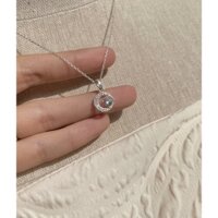 Vòng cổ dây chuyền mặt trăng ôm đá bạc 925