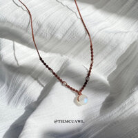 Vòng cổ/ dây chuyền Moonstone (Đá mặt trăng) x Labradorite (Đá Xà Cừ)