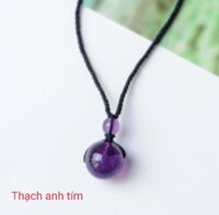 Vòng cổ dây chuyền thời trang gắn hạt đá phong thủy thiên nhiên cho Nam và Nữ - Thạch anh tím