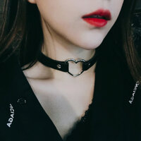 Vòng cổ  dây da bản to punk rock cá tính đeo bắp tay, đeo đùi đa năng - Đen