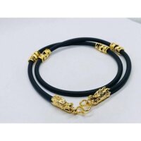 Vòng cổ dây da mạ vàng 18K