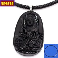 Vòng cổ dây da mặt Phật Văn thù màu đen DDNETRTAE - Hộ mệnh tuổi Mão