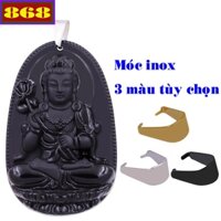 Vòng cổ dây dù Đại Thế Chí Bồ Tát đen 3.6 cm