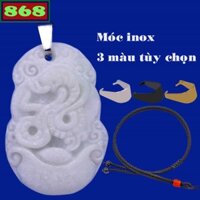 Vòng cổ dây dù đen + mặt dây chuyền tuổi Tỵ đá trắng