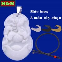 Vòng cổ dây dù đen + mặt dây chuyền tuổi Ngọ đá trắng