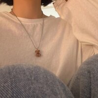 Vòng cổ gấu hip-hop len len Hàn Quốc mặt dây chuyền ba chiều dễ thương nam nữ mặt dây chuyền dài xương đòn dây chuyền truy cập