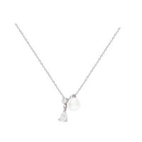 Vòng Cổ Hàn Quốc Zircon Giọt Nước Cao Cấp Vòng Cổ Ngọc Trai Thép Không Gỉ Nữ Tinh Tế