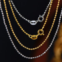 Vòng cổ hạt cườm đôi thiết kế Carven 1.5mm Vòng cổ bạc Sterling S925 Dây chuyền trơn cho nữ Vòng cổ bạc nguyên chất có dây chuyền không có mặt dây chuyền dây chuyền Áo len