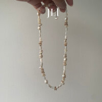 Vòng cổ hạt gạo vỏ sò ngọc trai nước ngọt