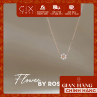 Vòng cổ hoa 4 cánh bạc mạ vàng tây nữ đính đá đeo ôm sát thời trang GixJewelry