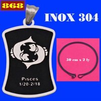 Vòng cổ inox rắn đen cung Song Ngư inox VIRECSNT - 12 Cung hoàng đạo