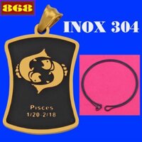 Vòng cổ inox rắn đen cung Song Ngư inox vàng VIRECSNV - 12 Cung hoàng đạo
