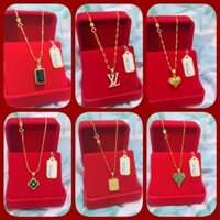 Vòng cổ khóa tròn vàng Ý nguyên chất 10k dành cho nữ