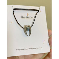 Vòng cổ labradorite hắc nguyệt quang khung hợp kim hình đôi cánh thien than Angel