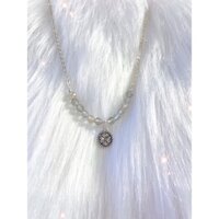 Vòng cổ labradorite natural mix s925