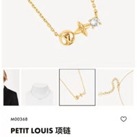 Vòng Cổ lv petit louis Vuitton Đính Đá Kim Loại m00368 Màu Vàng Kim 1: 1