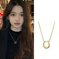 Vòng Cổ Mạ Đồng 18K Vàng Thật Hình Chữ U Xương Rắn Xương Đòn Dây Chuyền Nữ Trang Sức