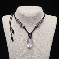 Vòng cổ macrame kết hợp đá Amethyst - MVC5Ame227