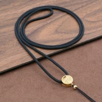 Vòng cổ Mạnh mẽ Đôi Hạnh phúc Cát Vàng Mặt dây chuyền Dây buộc Sáp ong Vàng dát ngọc bích Vòng cổ ngọc bích có dây có thể điều chỉnh Dây mặt dây chuyền