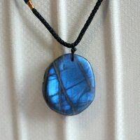 Vòng cổ mặt dây chuyền đá nguyên bản Labradorite tự nhiên V2G5