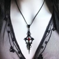 Vòng Cổ Mặt Đồng Hồ Kim Cương Hình Chữ Thập Phong Cách Gothic Punk