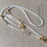 Vòng Cổ Mắt Mèo Trắng Phụ Kiện Vàng Phong Cách Bất Đối Xứng Thái Lan Bùa Hộ Mệnh Áo Len Hai Lớp Dây Treo Có Thể Đặt Hàng Phong Cách LZ26