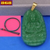 Vòng cổ mặt Phật Thiên thủ thiên nhãn xanh lá 5 cm kèm dây dù xanh - Tuổi Tý