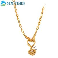 Vòng cổ mắt quỷ LUNAEDGE, Vòng cổ mắt quỷ cổ điển, Trái tim phóng đại thẩm mỹ Mặt dây chuyền nữ tinh tế Vòng cổ bé gái
