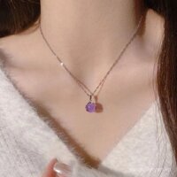 Vòng cổ màu tím nữ ins thiết kế xa xỉ tặng quà cho bạn gái