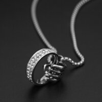 Vòng cổ nam nữ unisex dây chuyền Hunder Store màu bạc Titan đẹp phụ kiện thời trang - Vòng cổ Hena