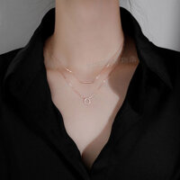 Vòng Cổ Ngang Hai Lớp Bạc Nguyên Chất 925 Dây Chuyền Xương Đòn Sang Trọng Nhẹ Cảm Giác Mẫu Mới Cho Nữ Thiết Kế Thích Hợp