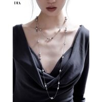 Vòng cổ ngọc trai màu xám bạc nguyên bản Vòng cổ dài Thiết kế thích hợp