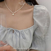 Vòng Cổ Ngọc Trai PHU KHANG JEWELRY&GEMSTONE, Thiết Kế Dáng Choker, Chất Liệu Bạc 925 Mạ Vàng Cho Nữ