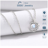Vòng cổ nữ bạc mặt trăng đá moon dây chuyền bạc 925 chính hãng SODO silver bạc sáng không phai