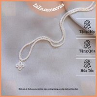 Vòng cổ nữ bạc S925 - Dây chuyền bạc Ý nữ cỏ 4 lá may mắn ZaZa.accessories