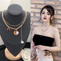 Vòng cổ nữ CN 2 sợi dây mảnh dễ đeo, choker thương hiệu sang chảnh