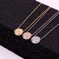 Vòng cổ Nữ, Dây Chuyền Titan nữ HOA LV ĐÍNH XOÀN TN168 Trang sức titan cao cấp siêu bền màu, không han gỉ, không dị ứng